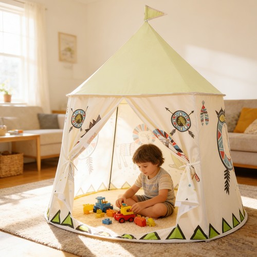 Large canvas kids teepee - canvas, star