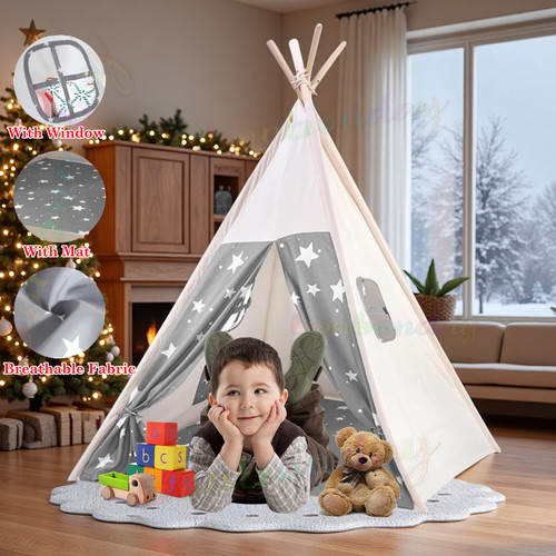 Kids teepee canvas tent - canvas, child