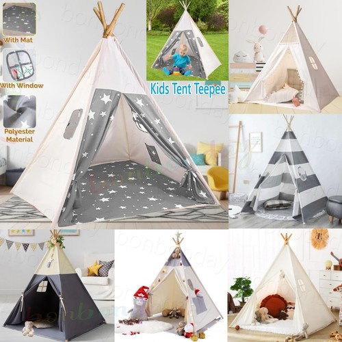 160cm large canvas kids teepee - canvas,
