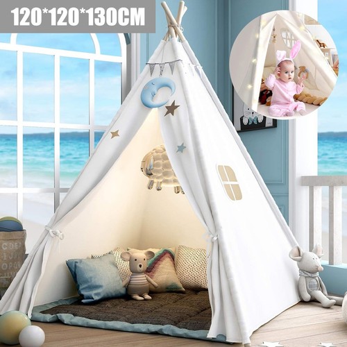 White large canvas kids teepee - canvas,