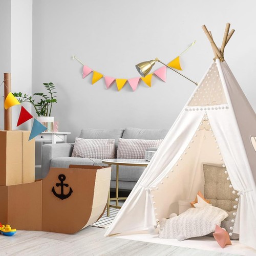 160cm large canvas kids teepee - canvas,