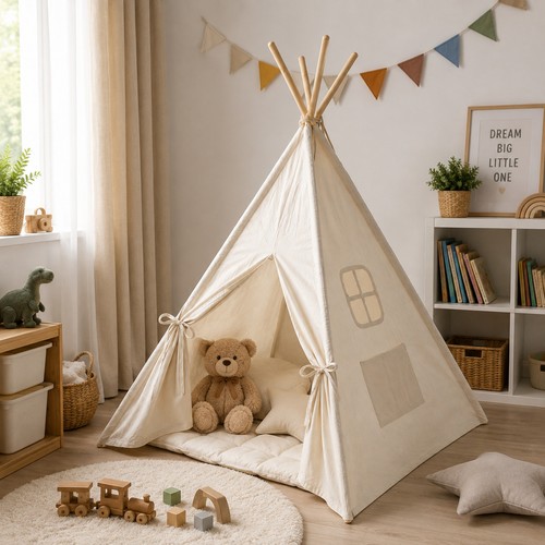 Kids cotton teepee play - cotton, tent