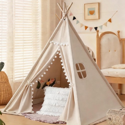 160cm large canvas kids teepee - large,
