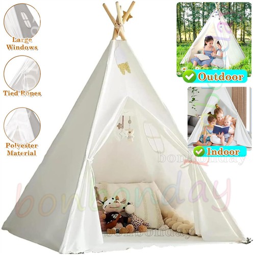 Large canvas kids teepee wood - kids,