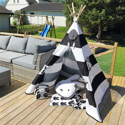 Kids teepee tent - black, and