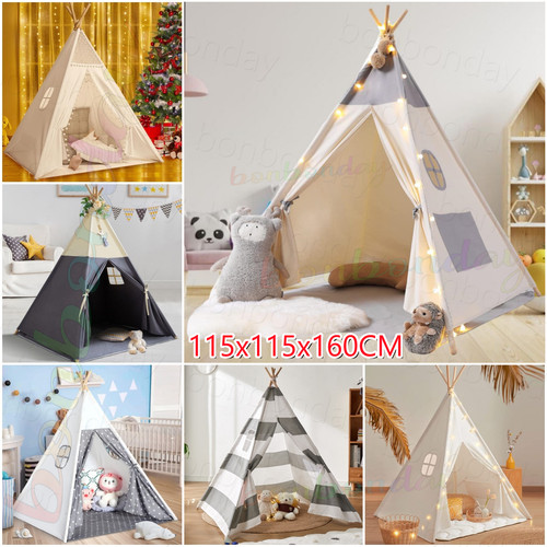 160cm large canvas kids teepee - canvas,