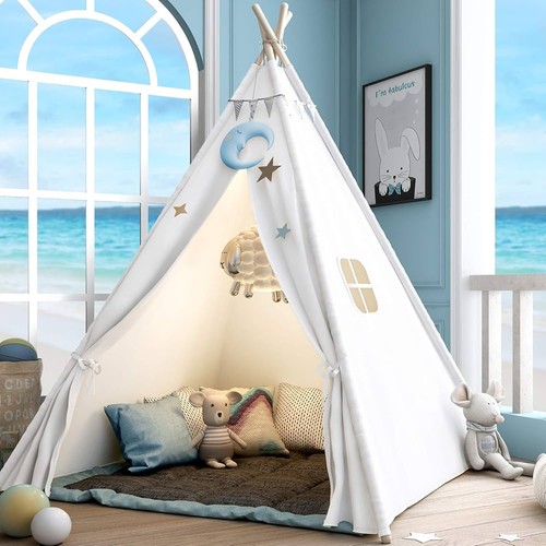 Canvas kids teepee wood indian - wood,